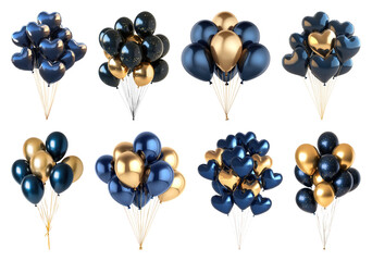 PNG Elegant metallic balloons celebration, transparent background
