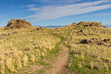 Dooley Knob trail on Antelope Island State Park, Utah