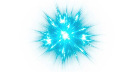 Bright blue energy burst isolated on transparent background