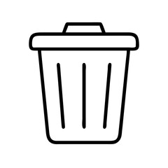 3d illustration of outline graphic of a trash receptacle, isolated on a, symbolizing waste management and environmental responsibility