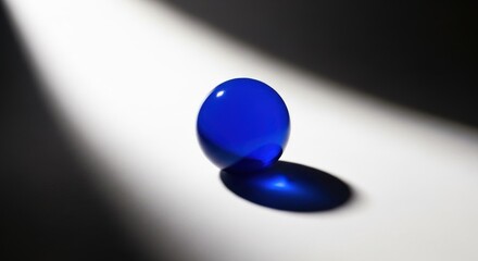 Single blue oval gemstone isolated on transparent background