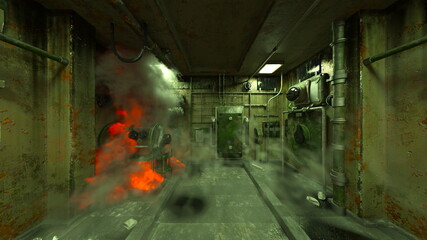 作業通路　3DCGレンダリング
