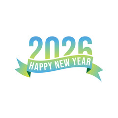 2026 Happy New Year typography design, 2026 lettering design template