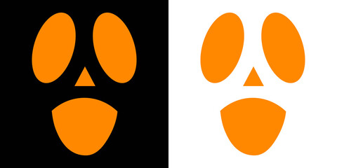 Evil faces Halloween png set. Cutting stencils and templates for Halloween, stickers, printing and digital design. Set of Halloween scary pumpkins cut. Spooky faces icons. Spooky creepy pumpkins cut.