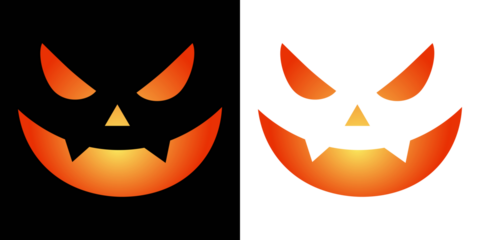 Face design for festive pumpkins. Halloween Pumpkin smileys icon background set. Scary Monster Faces Set. Set of creepy, scary emotions, emojis for Halloween. An evil smile. halloween smiley faces.