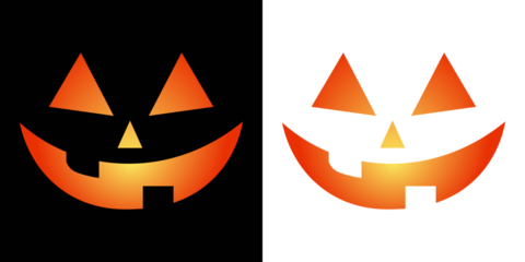 Simple Creepy Horror. Halloween Pumpkin smileys icon background set. Set of Halloween scary pumpkins cut. Scary Monster Faces Set. Symbols of the holiday. Spooky creepy pumpkins cut. An evil smile.