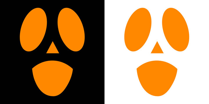 Evil faces Halloween png set. Cutting stencils and templates for Halloween, stickers, printing and digital design. Set of Halloween scary pumpkins cut. Spooky faces icons. Spooky creepy pumpkins cut.