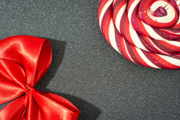 Christmas decoration on a grey background.