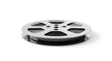 Vintage film reel isolated on transparent background