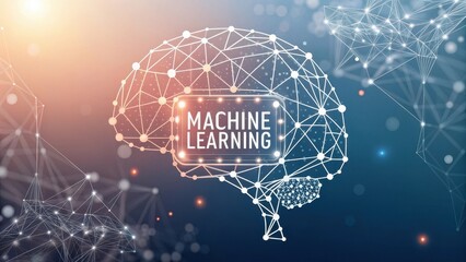 Abstract neural network brain with machine learning text and data connections