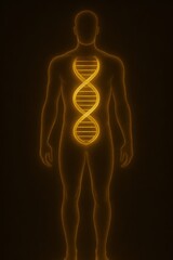 Glowing DNA Helix Inside Human Body
