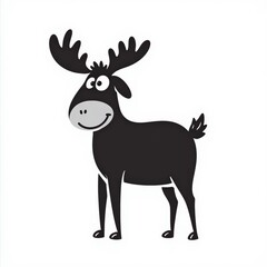 Obraz premium A cartoon moose with a big smile on its face