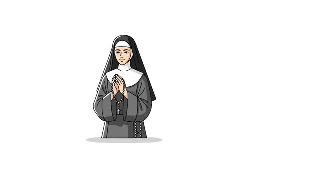 Faithful Woman Dressed as Catholic Nun