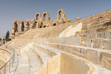 Amphitheatre of El Jem, oval amphitheatre in the modern day city of El Djem, Tunisia.