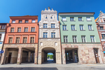 Baroque Tenement Caesar Arch, 18th century building next to the Old Town Square, Piekary street, Torun Poland.