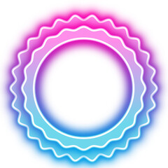 Abstract Round Neon Frame With Pink and Blue Gradient