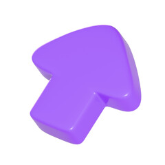 Cute 3D purple arrow up right icon