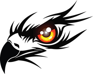 Sharp Tribal Style Falcon Eye and Beak Icon