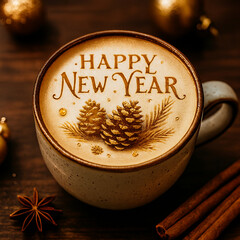  Cozy Winter Scene with Festive Cocoa and Rustic Holiday Decor on a Wooden Tray