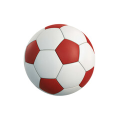 Fototapeta premium Classic Soccer Ball with Red and White Panels Displayed. isolated on transparent background.