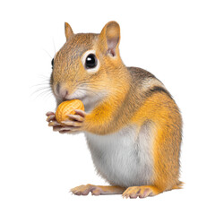 Obraz premium Adorable Squirrel Holding Nut with Curious Expression. isolated on transparent background.