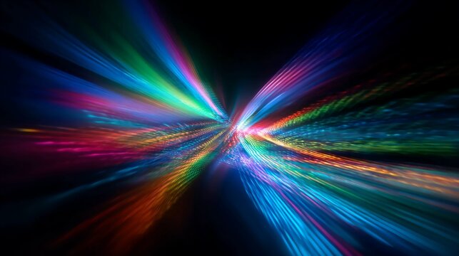 Abstract colorful light trails converging dynamic speed effect perfect for futuristic technology or energy concepts