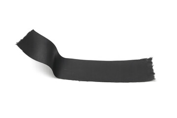 Obraz premium Black adhesive tape strip on a transparent background for graphic elements and sticky concepts