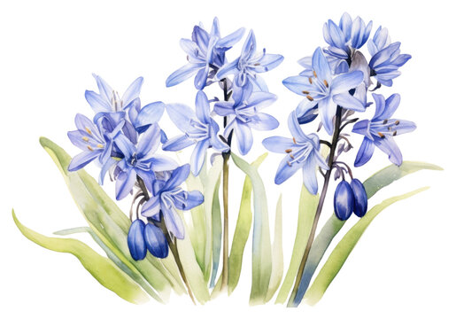 PNG Blue scilla siberica blossom flower plant.