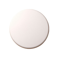 Simple Round White Object on a Black Surface. isolated on transparent background.