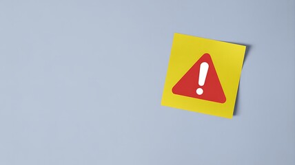 Urgent alert notification posted on bright yellow sticky note highlighting potential danger or important notice for immediate attention and awareness