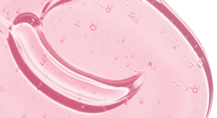 pastel pink glossy gel texture, macro close-up, smooth curved surface, transparent skincare serum or mask concept, soft reflections, photorealistic clean design, bright white background