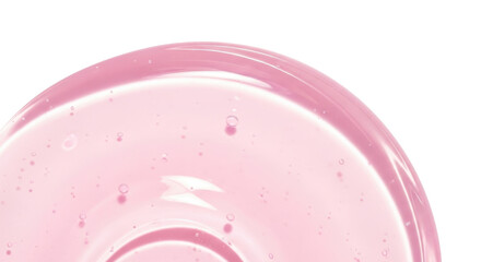 pastel pink glossy gel texture, macro close-up, smooth curved surface, transparent skincare serum or mask concept, soft reflections, photorealistic clean design, bright white background