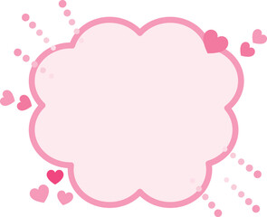 Cute Pink Comic Bubble with Hearts