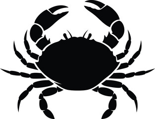 crab on white background, Sleek Black Crab Silhouette on White – Modern Minimalist Vector Design