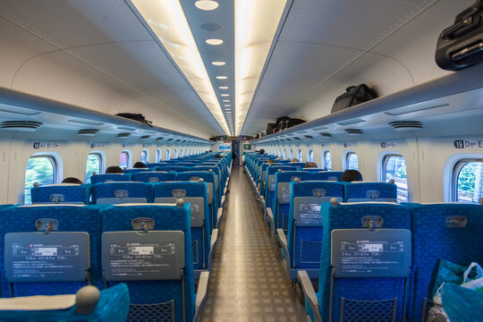 Interior of Shinkansen Bullet Train, Tokyo, Japan