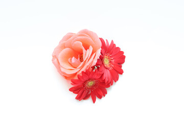 ガーベラと薔薇の花束