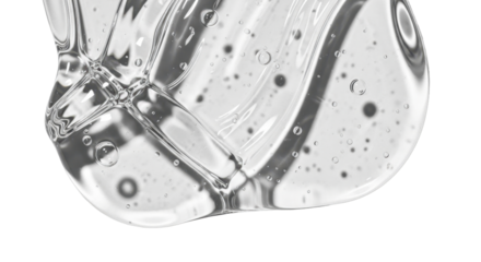 Gel serum texture. Clear skin care liquid drops. Water drops. Cosmetic product swatch isolated on white background