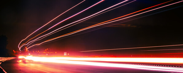 lights of cars with night