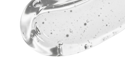 Gel serum texture. Clear skin care liquid drops. Water drops. Cosmetic product swatch isolated on...