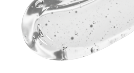 Gel serum texture. Clear skin care liquid drops. Water drops. Cosmetic product swatch isolated on white background