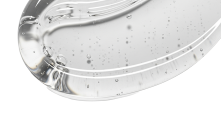 Gel serum texture. Clear skin care liquid drops. Water drops. Cosmetic product swatch isolated on white background