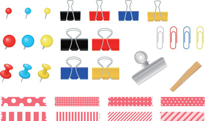 紙を固定する色んな道具の素材セット