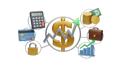 Banking, trading, investment, statistic 3D icon. Finance business concept