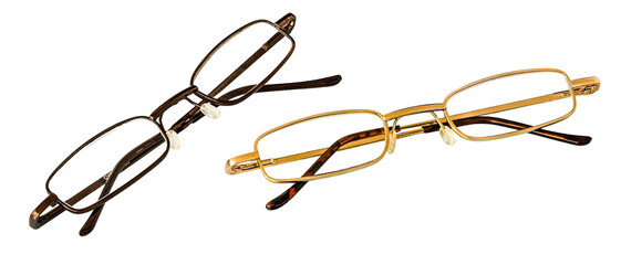 Glasses eyewear spectacles  reading metal transparent gold bronze vision sight