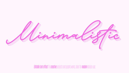 Minimalistic pink handwritten calligraphy style lettering design on soft background vector artwork
