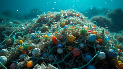 Underwater Plastic Waste Accumulation