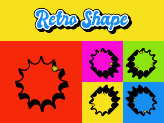 Set of Retro Vintage Shape Icon. Editable 70s Vector Shape. High Quality Vector Icon