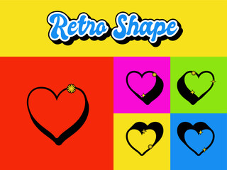 Set of Retro Vintage Shape Icon. Editable 70s Vector Shape. High Quality Vector Icon