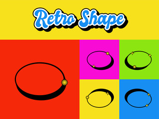 Set of Retro Vintage Shape Icon. Editable 70s Vector Shape. High Quality Vector Icon