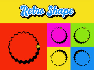 Set of Retro Vintage Shape Icon. Editable 70s Vector Shape. High Quality Vector Icon